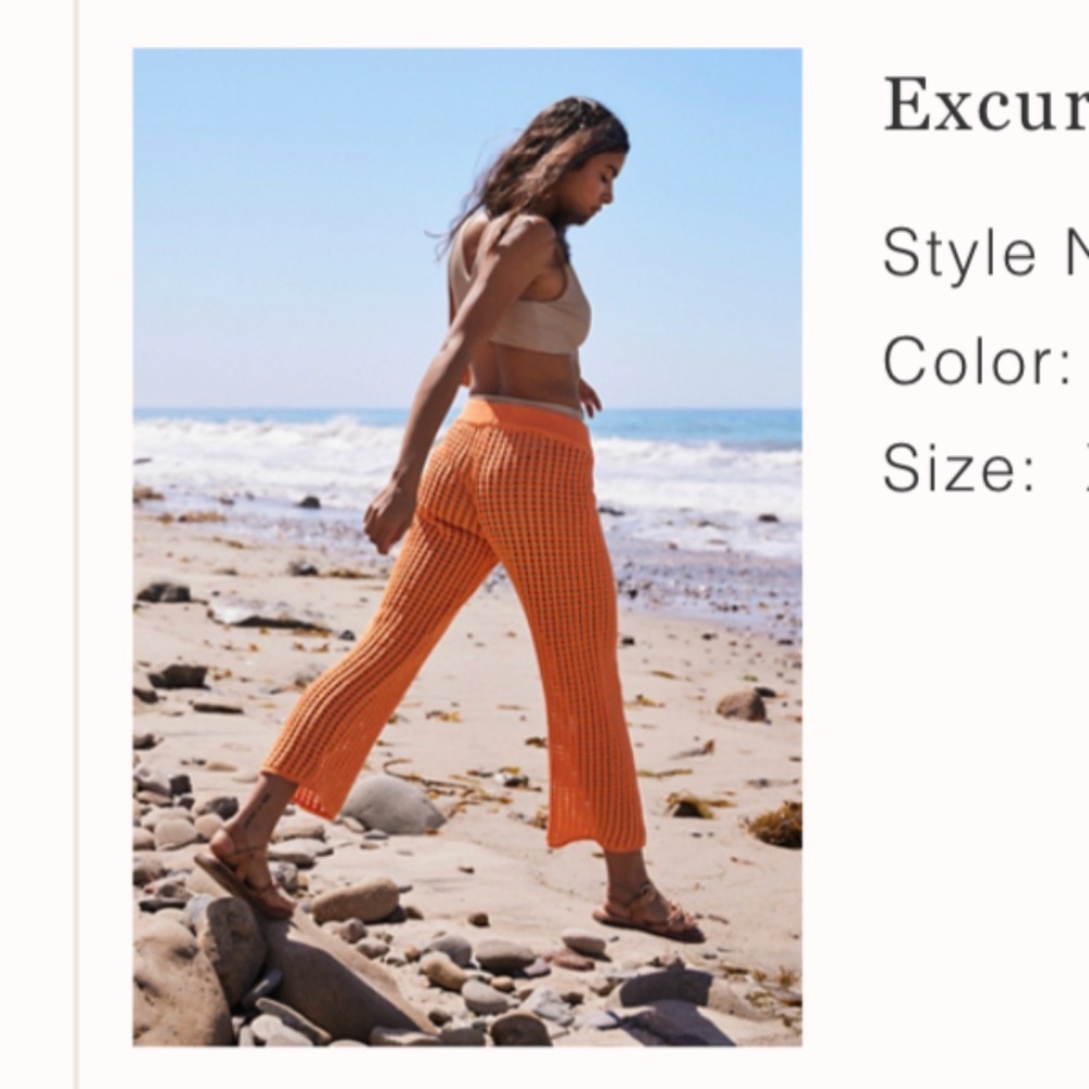 Free People Excursion Fauxchet Sweater Pants- orange